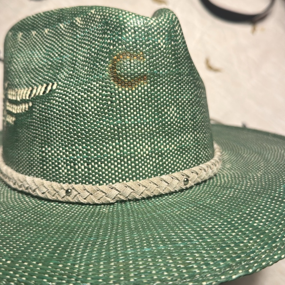 Charlie Horse straw hat green Women’s size Small - Picture 3 of 7